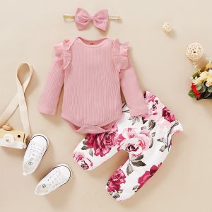 Baby Girl Romper Set with Headband