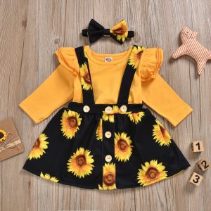 Baby Girl Sunflower Print Romper Dress