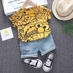 Boys Printed T Shirt & Shorts Set