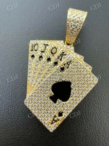 BL185 Poker Cards Moissanite Diamond Pendant