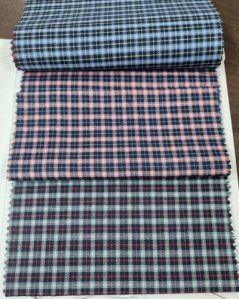 Poly Cotton Check Shirting Fabric