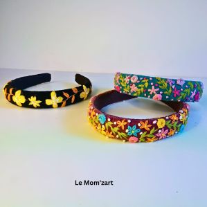 Laddies Hand-embroidered floral headbands