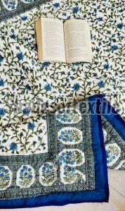 Blue Printed Designer Jaipuri Quilt