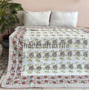 Multicolor Floral Cotton Block Printed Dohar
