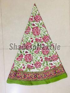 Green  Printed Round Table Cloth