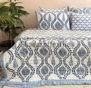 Hand Block Printed Cotton Queen Size Quilt
