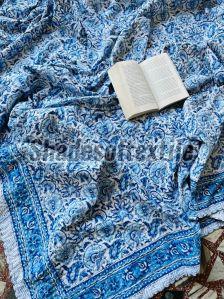 Handmade Block Print Cotton Kantha Quilt