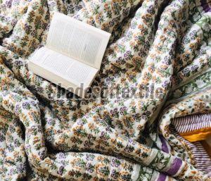 Purple Cotton Printed Kantha Quilt