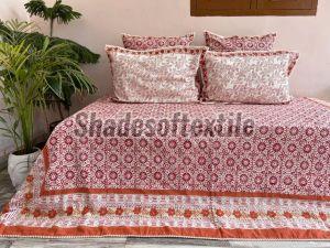 RED Hand Block Printed Cotton Quilt