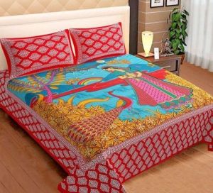 Mulicolor Cotton Double Bed Sheet