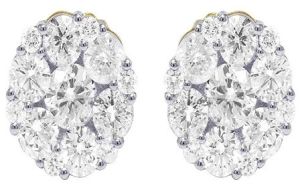 10k Gold Round Diamond Earrings