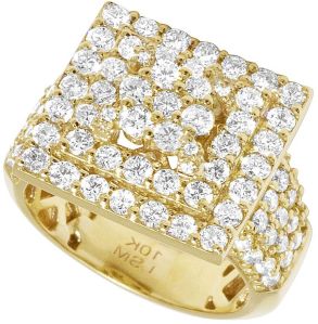 10K Yellow Gold Ring Studded With Lab Grown Diamond