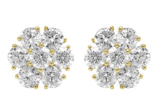 10kt Yellow Gold Round Diamond Earrings For Women