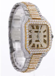 Automatic Luxury Cartier Diamond Watch, With Moissanite Diamond