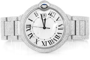 Cartier Diamonds Steel Mens Watch Roman