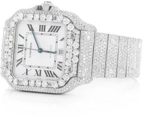 Cartier Round Fully Diamond Studded Watch