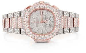 Iced Out Moissanite Diamond Patek Philippe Nautilus Watch