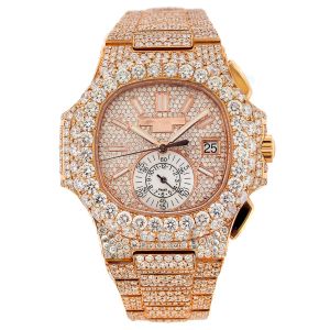 Patek Philippe Rose Tone Moissanite Diamond Watch