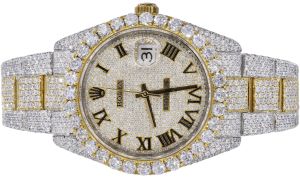 Round Fully Iced Out Moissanite Diamond Watch