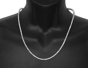 S925 Sterling Silver White Gold Plated Moissanite Diamond Tennis Chain