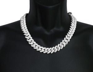 Sterling Silver White Gold plated Men's Party Wear Round Diamond Chain