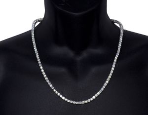 Sterling Silver White Gold Plated VVS Moissanite Diamond Tennis Chain