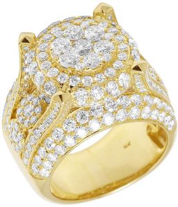 Trending Mens Diamond Gold Rings In VVS Clarity