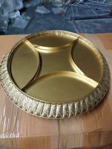 Golden Round Dry Fruit Tray