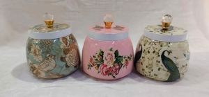 Hand Painted Enamelware Candies Jar