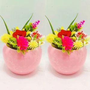Round Decorative Metal Planter