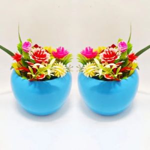 Round Decorative Metal Planter