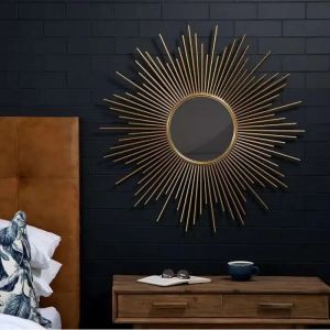 Starbust metal wall mirror