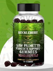 BUCKLEBURY 9-in-1 Saw Palmetto Gummies for Prostate and Urinary Support