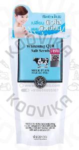 Scentio Milk Plus Organic Whitening Q10 Body Bath Salt Scrub, 300 Grams