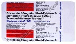 60mg Gliclazide Modified Release & 500mg Metformin Hydrochloride Extended Release Tablets