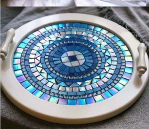 Mosaic Round Serving Tray