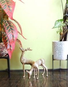 Brass Deer Statue