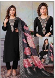 Ladies Black Unstitched Suit