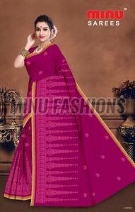 Chikankari Embroidered Cotton Saree