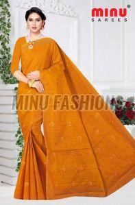 Classical Embroidered Cotton Saree