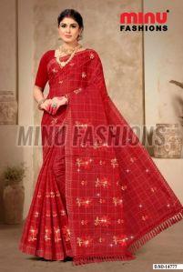 Fulwari Embroidered Cotton Saree