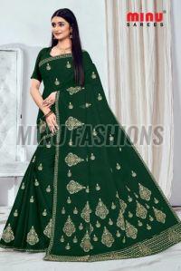 Nilpari Embroidered Cotton Saree