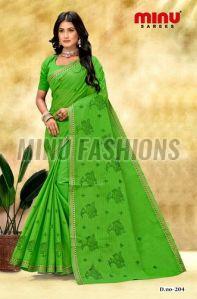 Riwaz Embroidered Cotton Saree