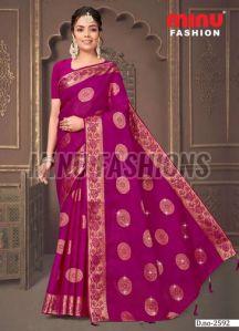 Royal Embroidered Cotton Saree