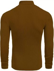 Mens Brown High Neck Sweater