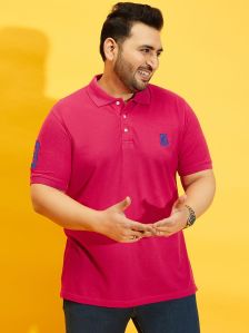 Mens Magenta Polo T Shirt