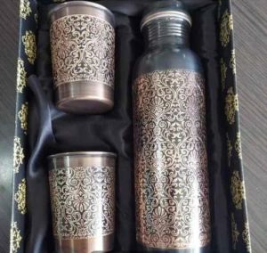 Antique Copper Bottle Gift Set