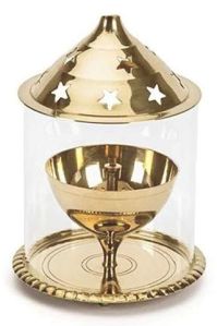 Brass Glass Akhand Diya