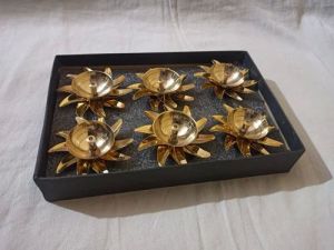 Brass Lotus Diya Set of 6