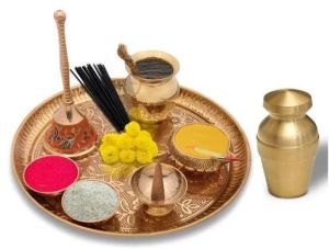 Handcrafted Brass Pooja Thali Set